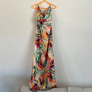 Jealous Tomato Yellow Floral Maxi Dress, Size M